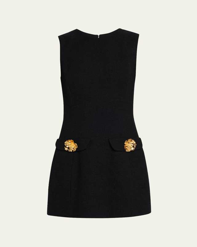 Sleeveless Tweed Mini Day Suit Dress